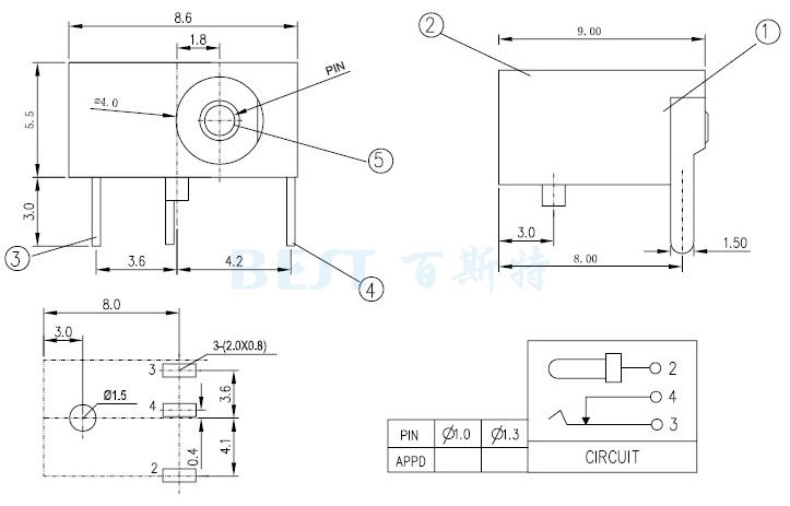 dc006插座參考圖紙 dc006插座參考圖紙